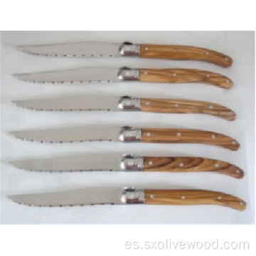 Cuchillos de madera de olivo